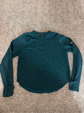 Nike Teal Green run Long Sleeve Crew Top